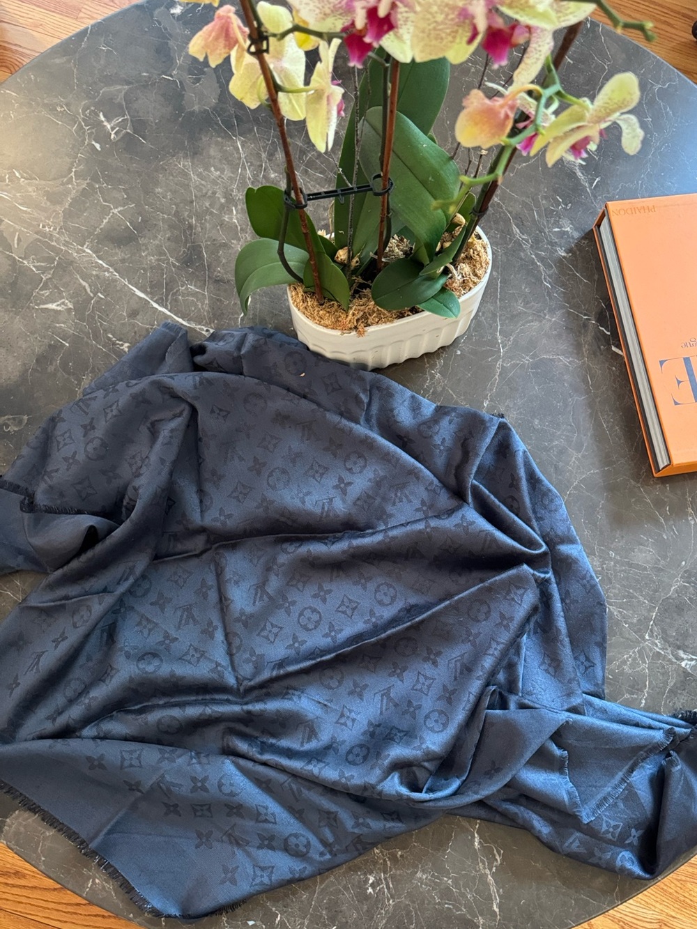 Louis Vuitton Gray Monogram Modal Silk Blend Scarf